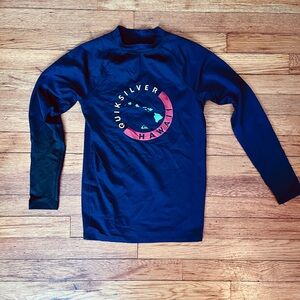 Quiksilver Black Long Sleeve Rash Guard, Boys XL
